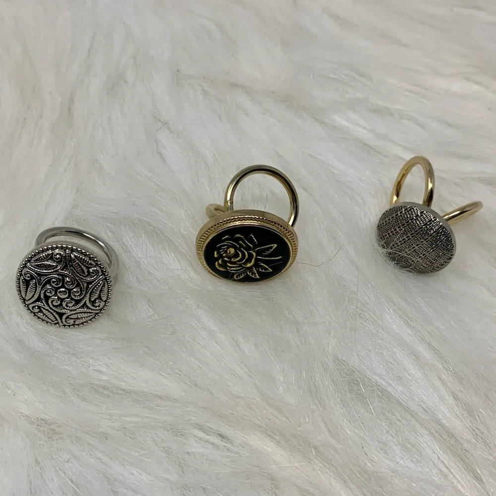 Ring Set (3) Pinky Size or Youth Girls Rose Gold and Silver Costume Jewelry